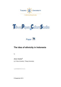 Paper  The idea of ethnicity in Indonesia Zane Goebel