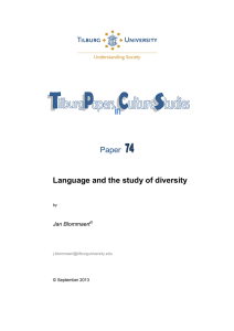 Paper  Language and the study of diversity Jan Blommaert