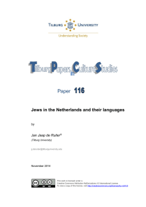 Paper Jews in the Netherlands and their languages Jan Jaap de Ruiter