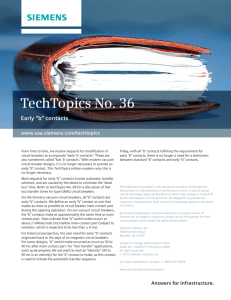 TechTopics No. 36 Early “b” contacts www.usa.siemens.com/techtopics