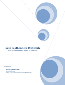 Nova Southeastern University  2010 Annual Community Affiliate Survey Results  