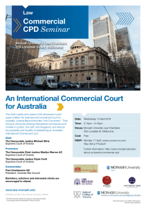 An International Commercial Court for Australia Commercial CPD