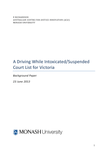 A Driving While Intoxicated/Suspended Court List for Victoria Background Paper