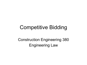 Competitive Bidding Construction Engineering 380 Engineering Law