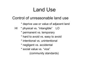 Land Use Control of unreasonable land use