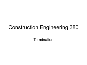 Construction Engineering 380 Termination