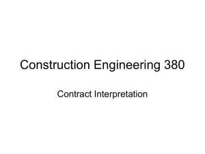 Construction Engineering 380 Contract Interpretation