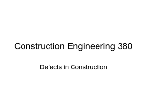 Construction Engineering 380 Defects in Construction