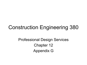 Construction Engineering 380 Professional Design Services Chapter 12 Appendix G