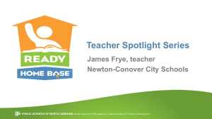 Teacher Spotlight Series James Frye, teacher Newton-Conover City Schools