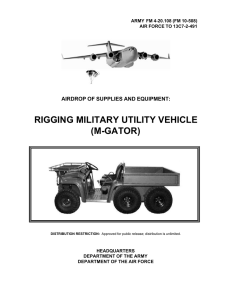 RIGGING MILITARY UTILITY VEHICLE (M-GATOR)  AIRDROP OF SUPPLIES AND EQUIPMENT: