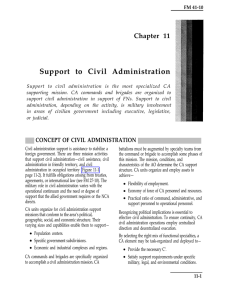 Support to Civil Administration Chapter 11