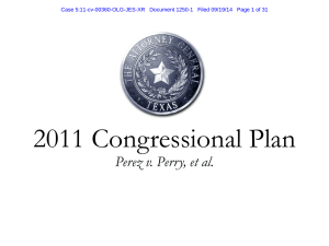 2011 Congressional Plan Perez v. Perry, et al.
