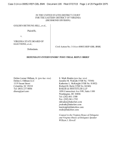 Case 3:14-cv-00852-REP-GBL-BMK   Document 106   Filed 07/27/15 ... IN THE UNITED STATES DISTRICT COURT
