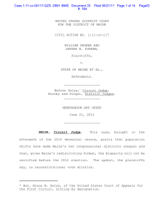 UNITED STATES DISTRICT COURT FOR THE DISTRICT OF MAINE WILLIAM DESENA AND