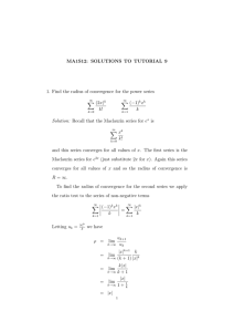MA1S12: SOLUTIONS TO TUTORIAL 9 −1) (2x)