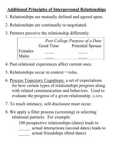 Additional Principles of Interpersonal Relationships 2. Relationships are continually re-negotiated.