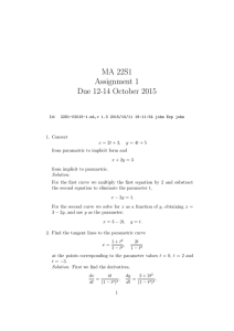 MA 22S1 Assignment 1 Due 12-14 October 2015