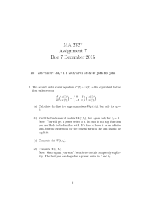 MA 2327 Assignment 7 Due 7 December 2015