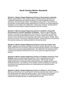 North Carolina Mentor Standards Overview