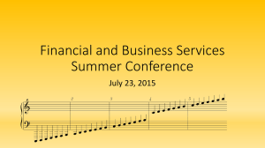 Financial and Business Services Summer Conference July 23, 2015