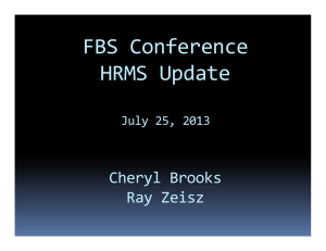 FBS Conference HRMS Update Cheryl Brooks Ray Zeisz