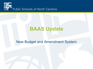 BAAS Update New Budget and Amendment System