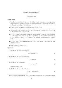 MA22S3 Tutorial Sheet 8. 3 December 2009 Useful facts: