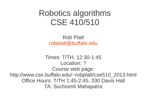Robotics algorithms CSE 410/510