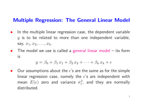 Multiple Regression: The General Linear Model