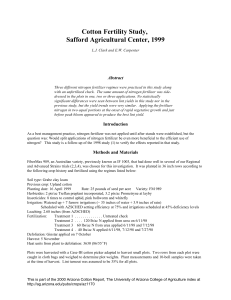 Cotton Fertility Study, Safford Agricultural Center, 1999 Abstract