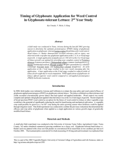 Timing of Glyphosate Application for Weed Control in Glyphosate-tolerant Lettuce: 2 Abstract