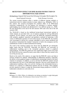 RETENTION EFFECT OF RME-BASED INSTRUCTION IN DIFFERENTIAL EQUATIONS