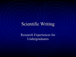 Scientific Writing Research Experiences for Undergraduates