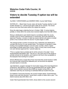 Voters to decide Tuesday if option tax will be extended