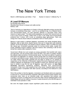 The New York Times A Load Of Manure
