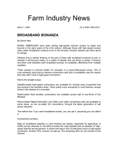 Farm Industry News BROADBAND BONANZA