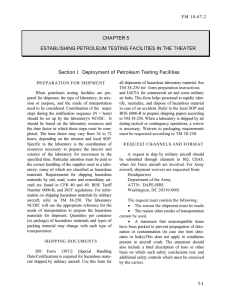 CHAPTER 5 ESTABLISHING PETROLEUM TESTING FACILITIES IN THE THEATER