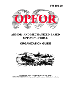 OPFOR ARMOR- AND MECHANIZED-BASED OPPOSING FORCE ORGANIZATION GUIDE