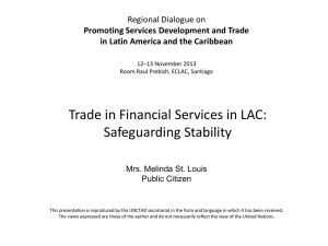Trade in Financial Services in LAC: Safeguarding Stability Regional Dialogue on