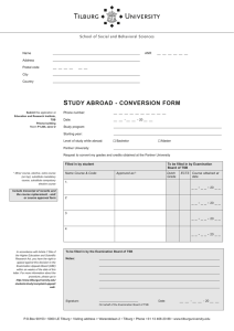 S TUDY ABROAD - CONVERSION FORM School of Social and Behavioral Sciences