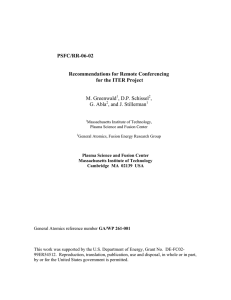 PSFC/RR-06-02 Recommendations for Remote Conferencing for the ITER Project