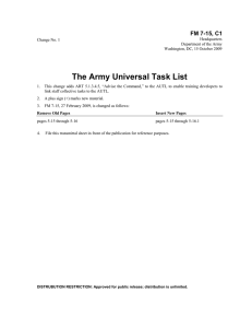 The Army Universal Task List FM 7-15, C1