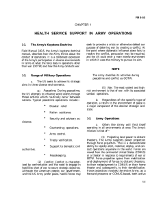 HEALTH SERVICE SUPPORT IN ARMY OPERATIONS CHAPTER 1