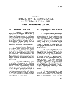 COMMAND, CONTROL, COMMUNICATIONS, COMPUTERS, AND INTELLIGENCE Section I. COMMAND AND CONTROL CHAPTER14