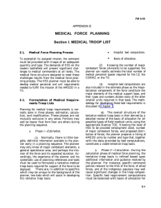 MEDICAL FORCE PLANNING Section I. MEDICAL TROOP LIST • APPENDIX E