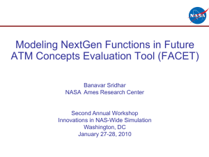 Modeling NextGen Functions in Future ATM Concepts Evaluation Tool (FACET)