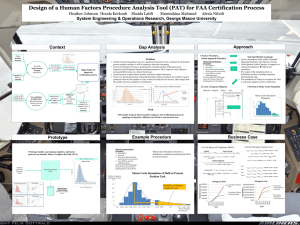 Design of a Human Factors Procedure Analysis Tool (PAT) for... System Engineering &amp; Operations Research, George Mason University Approach Context