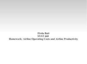 Firdu Bati SYST 660 Homework: Airline Operating Costs and Airline Productivity