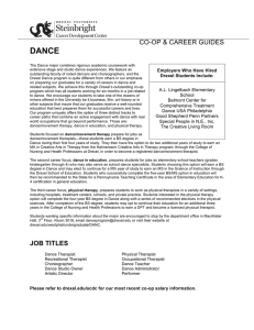 DANCE CO-OP &amp; CAREER GUIDES